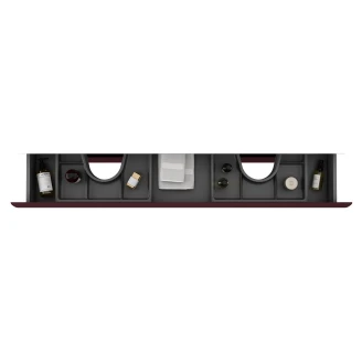 Dubbelt Badrumskommod <strong>Rondo</strong>  Röd Matt 120 cm med Handfat Vit Blank