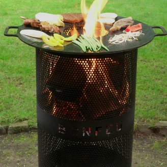 BonFeu Set med Eldstad BonVes 34 Svart, Plancha & Stekspade