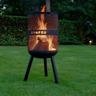 BonFeu Set med Eldstad BonVes 45 Svart, Plancha & Stekspade
