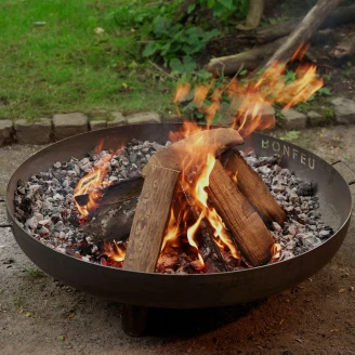 BonFeu <strong>Grillset</strong>  med Eldskål BonBowl Plus 100 Cortenstål, Lock & Grillgaller Halvrund