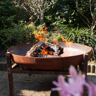 <strong>Grillset</strong>  med Eldskål 100 cm Cortenstål, Fötter Rektangulär Carbon & Grillgaller
