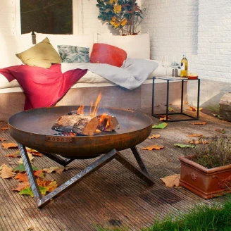 <strong>Grillset</strong>  med Eldskål 80 cm Cortenstål, Fötter Stjärna Carbon & Lock