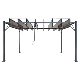 Pergola med Justerbara Lameller <strong>Arne</strong>  Grå, Brun 300x400 cm
