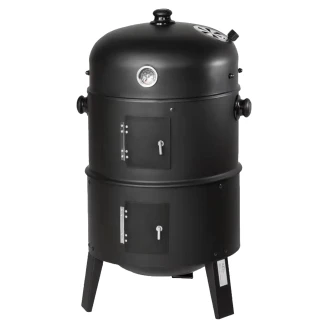 Multifunktionell 3-i-1 Kolgrill, Rök och Eldfat <strong>Lint</strong>  Svart