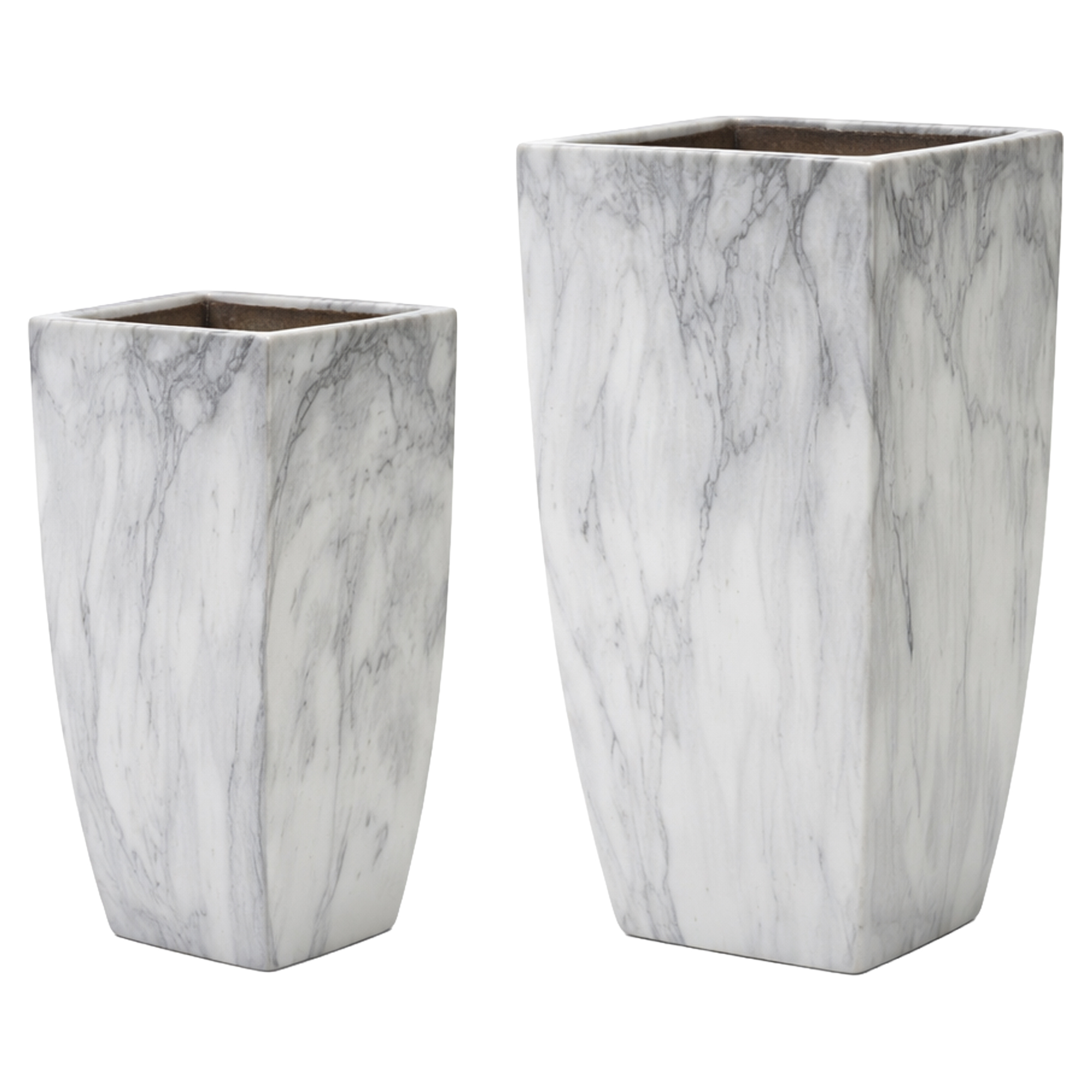 Set med 2 Krukor Havlund Grå 40x40x60 & 33x33x56 cm