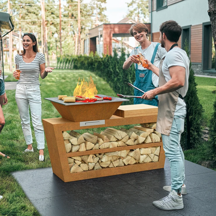 Cortena Utomhuskök Coccina Cortenstål 180x90 cm