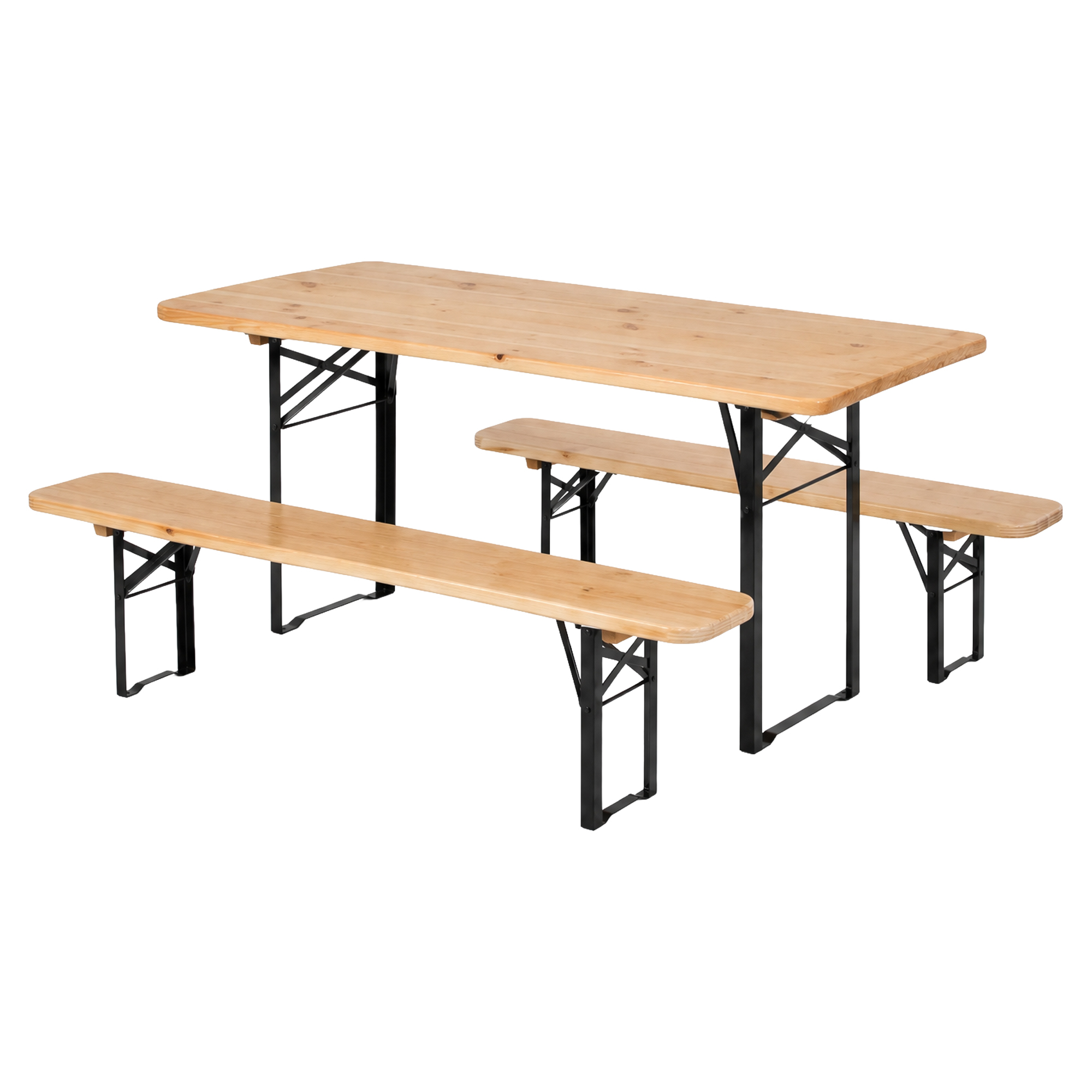 Hagesett for Barn med Bord 120x40 cm & 2 Benker 120x20 cm Beam Tre