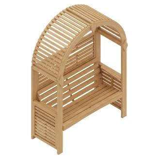 Pergola med Halv Spaljé <strong>Elvaris</strong>  Trä