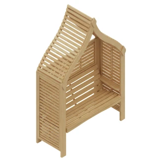 Pergola med Halv Spaljé <strong>Granbern</strong>  Tre