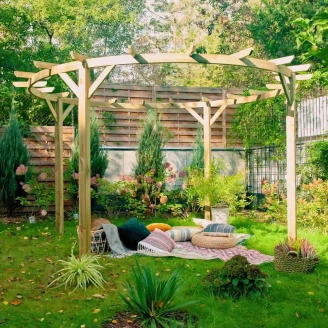 Pergola Cirkel med Korta Takbjälkar <strong>Edencraft</strong>  Trä Ø 300 cm