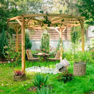 Pergola Sirkel med Lange Takbjelker <strong>Edencraft</strong>  Tre
