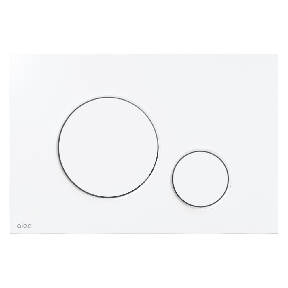 Spolknapp Alca Slim Rund Vit Blank