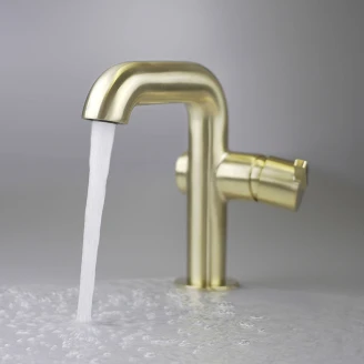 Tvättställsblandare med Rektangulär Pip <strong>Silia</strong>  Guld Matt