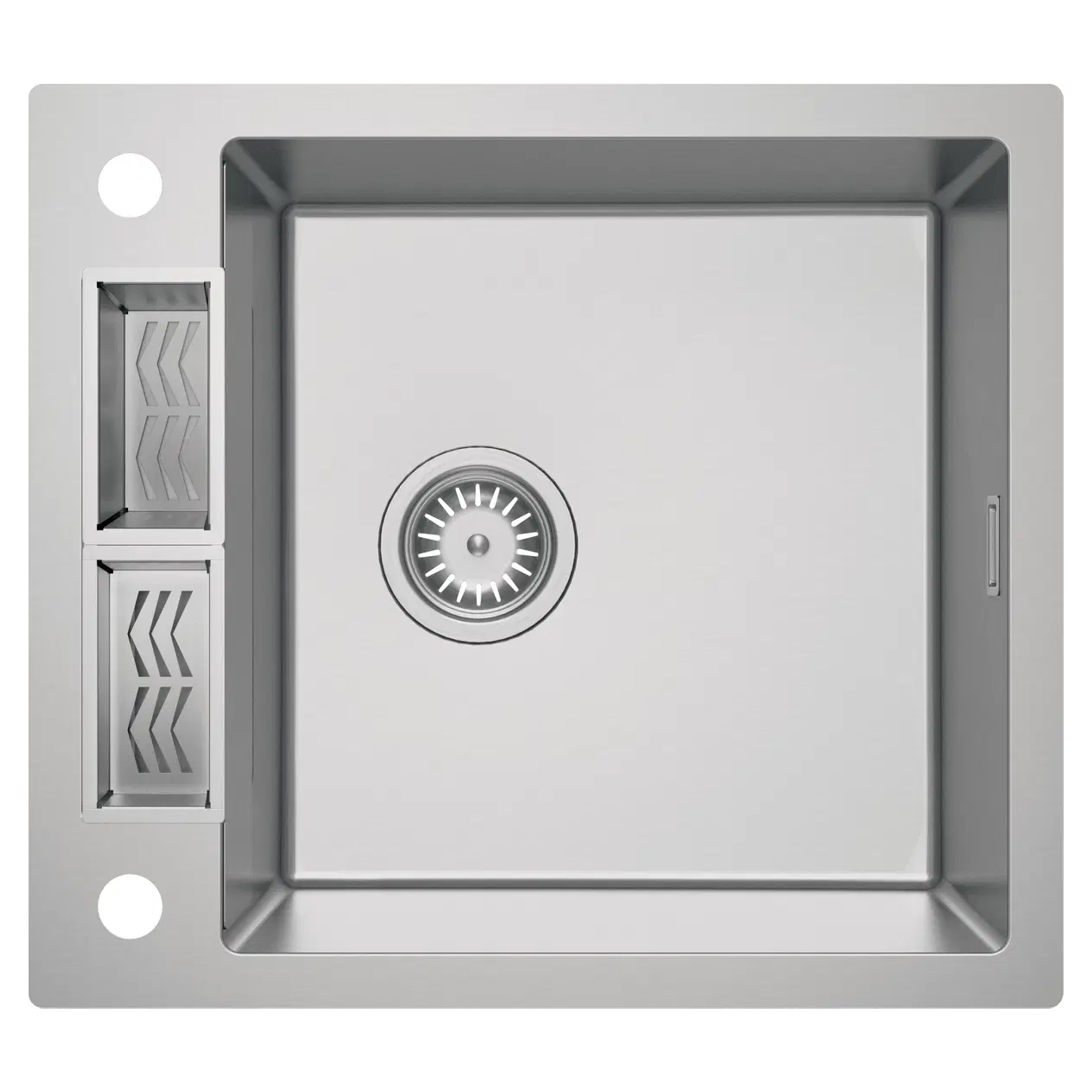 Rostfritt Stål Diskho Magnetic Krom Matt 60 cm med Tillbehör & Vattenlås