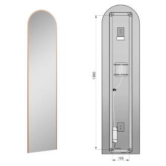 Spegel med Backlit <strong>Lucora</strong>  Svart 35x150 cm