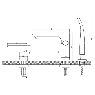 Sargblandare <strong>Arke</strong>  3-håls Krom Blank