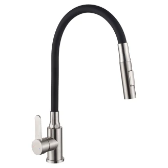 Köksblandare <strong>Taormina</strong>  Svart-Inox Matt med Flexibel Pip