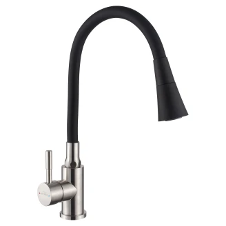 Köksblandare <strong>Eterno</strong>  Svart-Inox Matt med Flexibel Pip