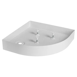 Duschkar Reviva 90x90 cm Rund Vit Blank