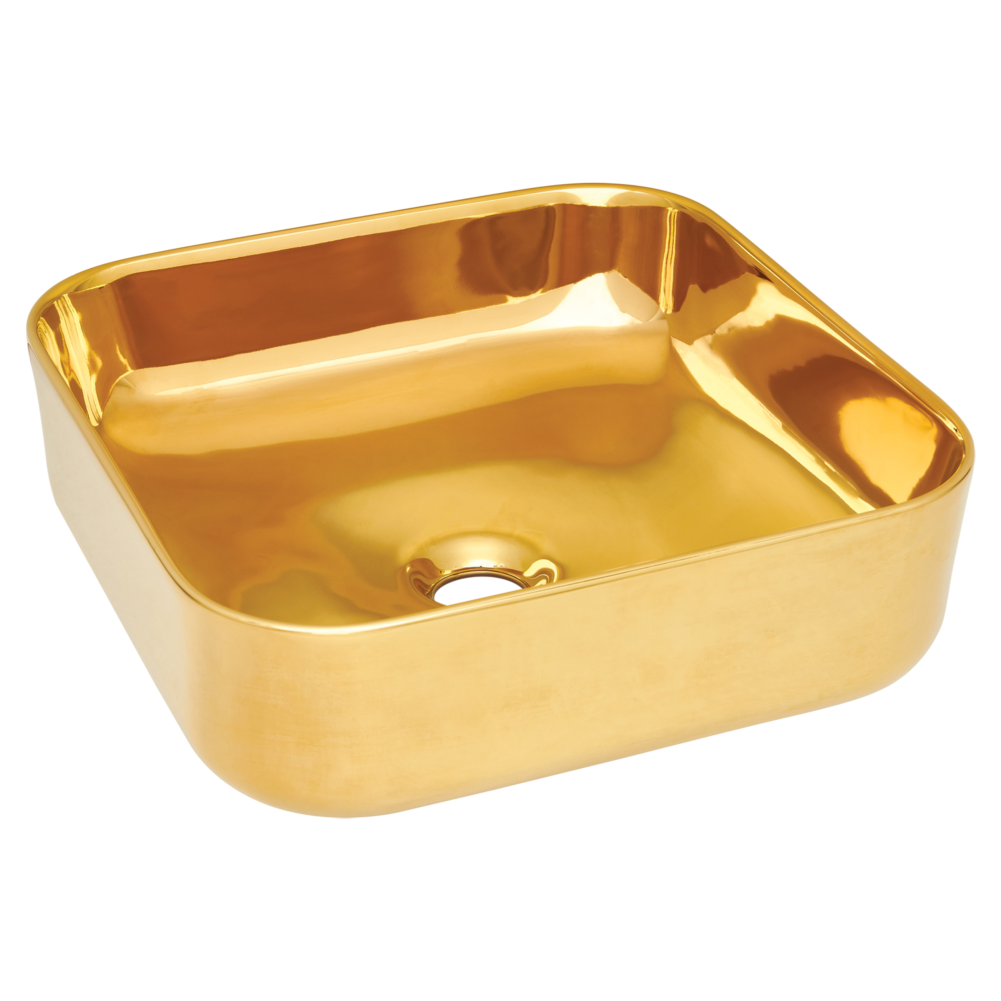Tvättställ Rille Kvadratisk Guld Blank 39 cm