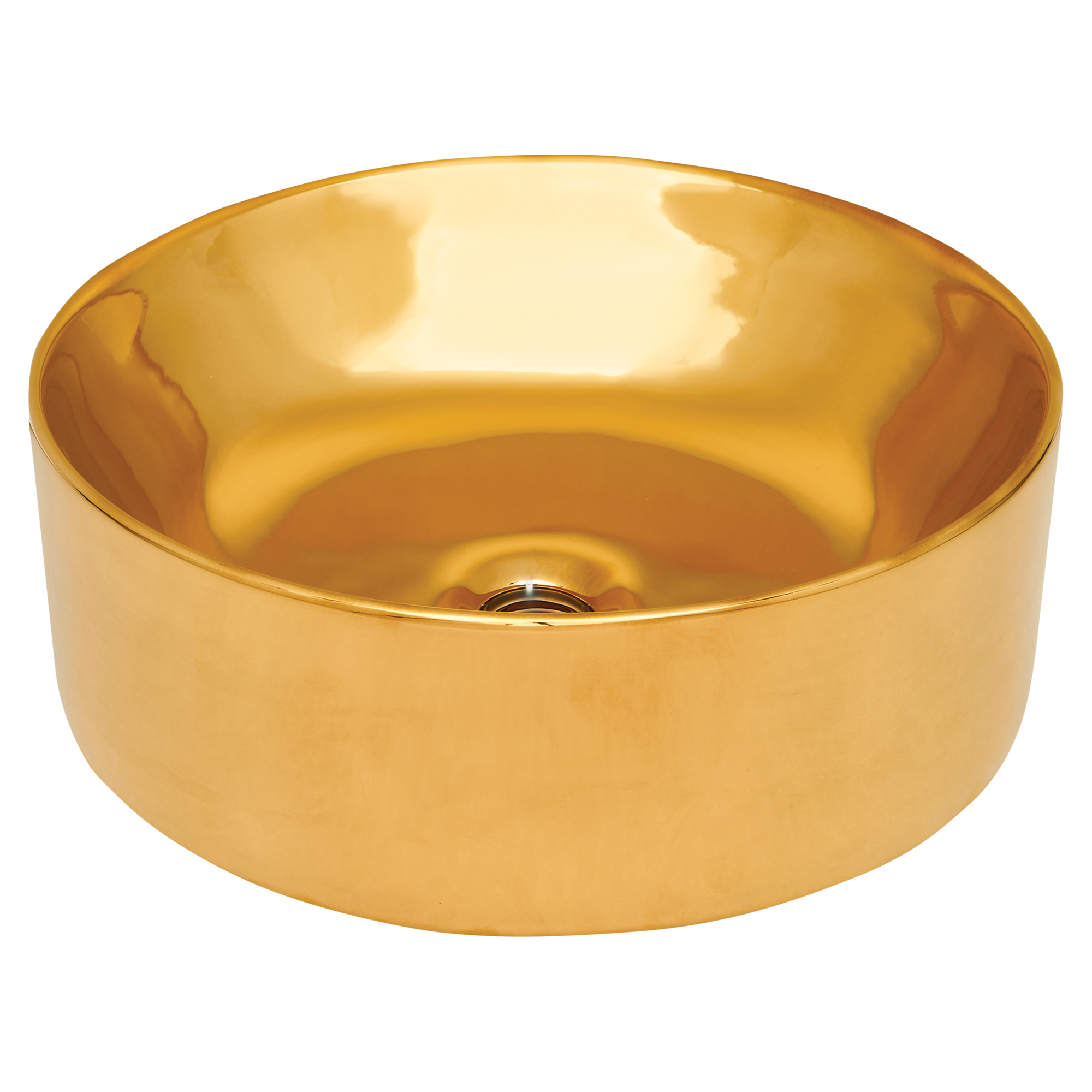 Tvättställ Rille Rund Guld Blank 42 cm