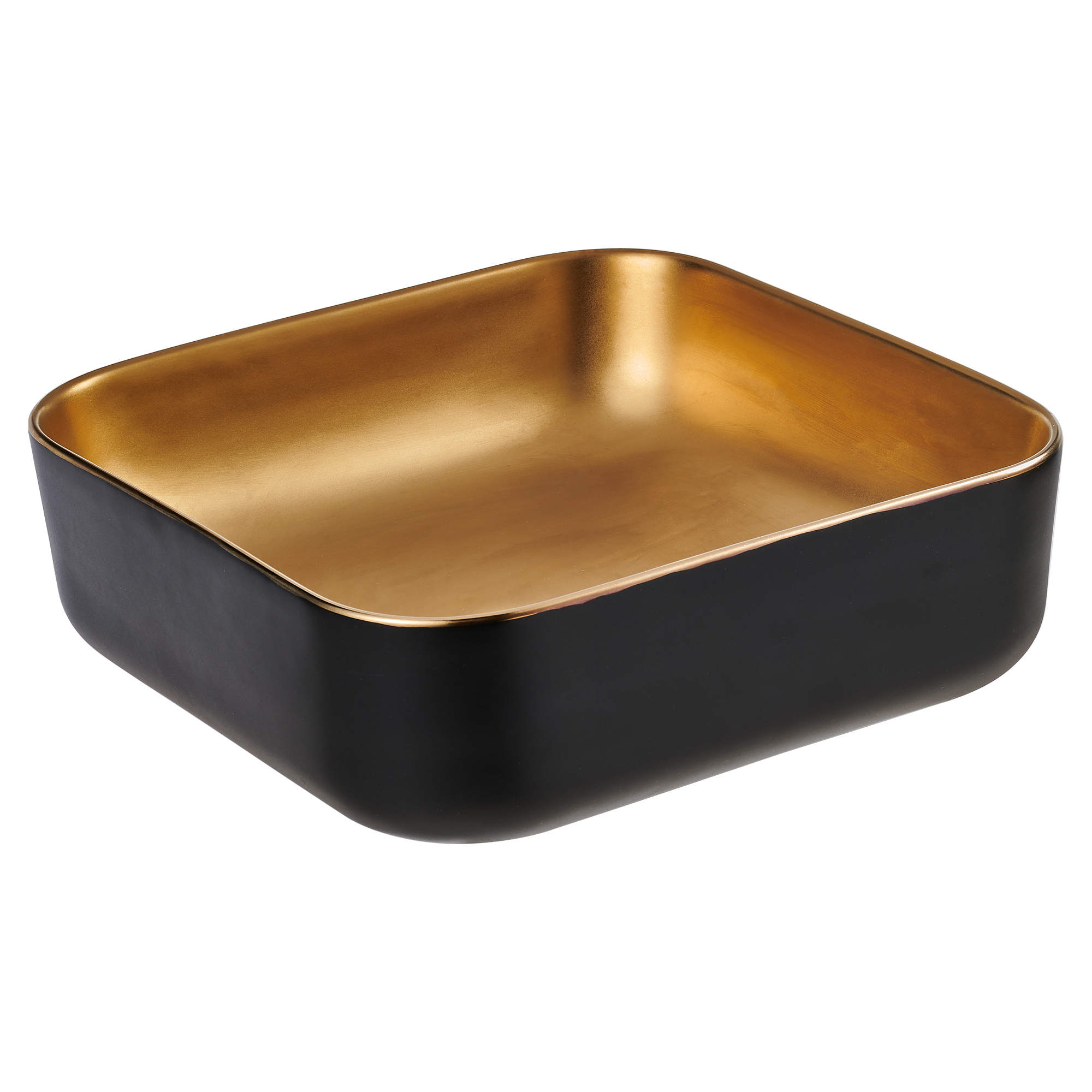 Tvättställ Opena Kvadratisk Guld-Svart 39 cm