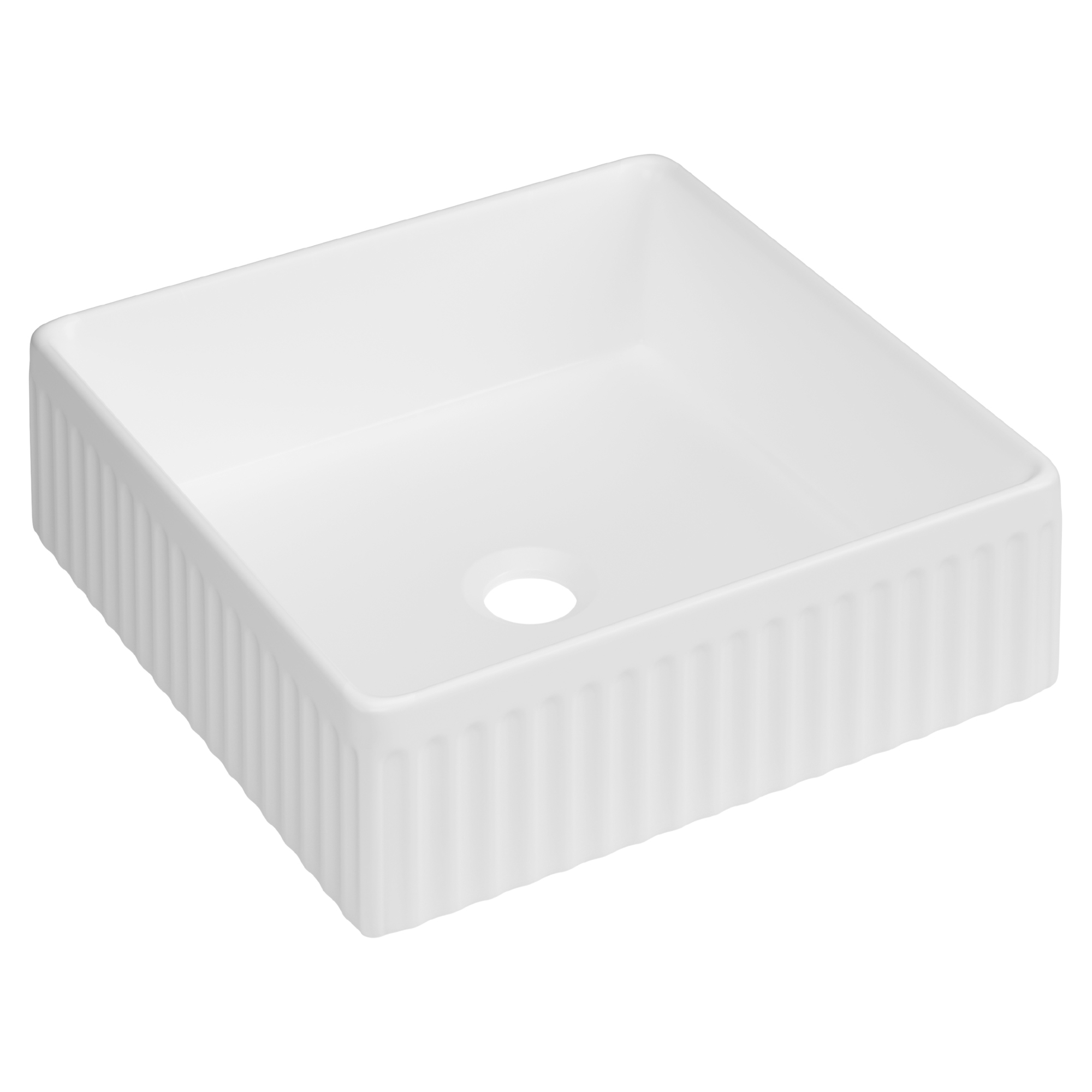 Tvättställ Relief Kvadratisk Vit Blank 36 cm