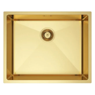 Rostfritt Stål Diskho <strong>Valoise</strong>  Guld Matt 54x44 cm med Vattenlås