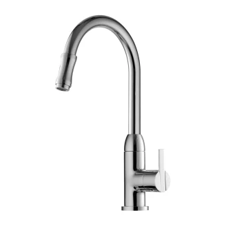 Omnires Köksblandare med Utdragbar Pip Clip Krom Blank