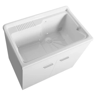 Tvättbänk Tvaro Vit 80x50 cm med Vattenlås