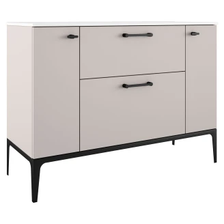 Tvättställsskåp Svart <strong>Ombra</strong>  Beige 120 cm med Handfat Vit & Ben