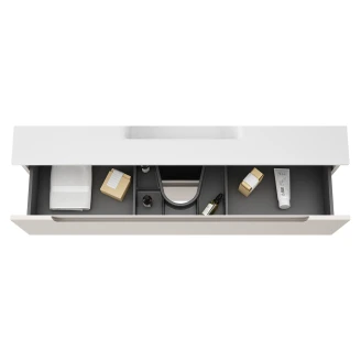 Badrumskommod <strong>Ramos</strong>  Beige Matt 120 cm med Handfat