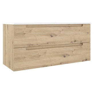 Dubbelt Tvättställsskåp <strong>Ramos</strong>  Ek Matt 120 cm med Handfat