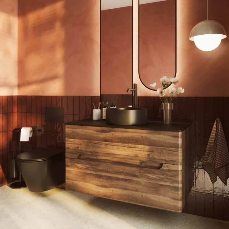 Tvättställsskåp Rondo Walnut Matt 100 cm