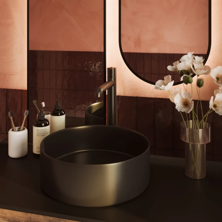 Bänkskiva Arka Svart Matt 100x46 cm