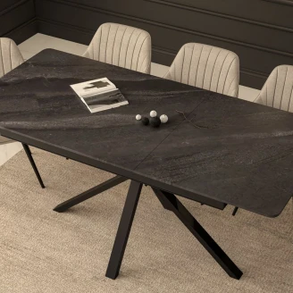 Matbord <strong>Triolette</strong>  Svart 140/180x85 cm