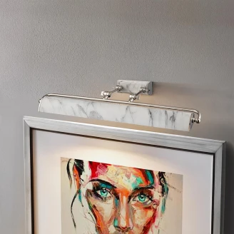 Elstead Vägglampa <strong>Winchfield</strong>  Vit Marmoreffekt, Silver 70 cm