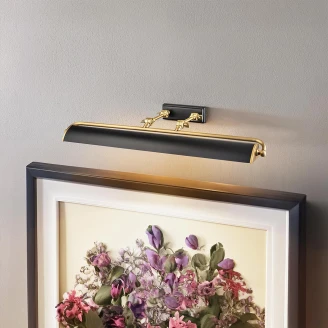 Elstead Vägglampa <strong>Winchfield</strong>  Svart, Antik Mässing 70 cm