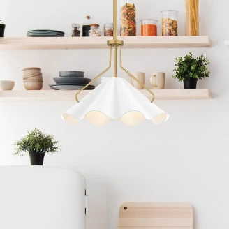 Quoizel Hängande Lampa <strong>Mejia</strong>  Antik Mässing, Vit