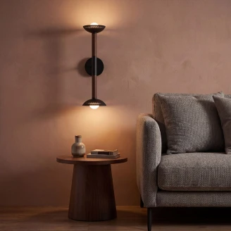Alora Mood Vägglampa Duo Arden Svart, Valnöt