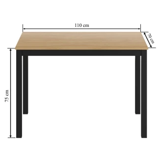 Matbord <strong>Albion</strong>  Trä, Svart 110x70 cm