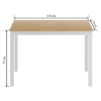 Matbord <strong>Albion</strong>  Trä, Vit 110x70 cm