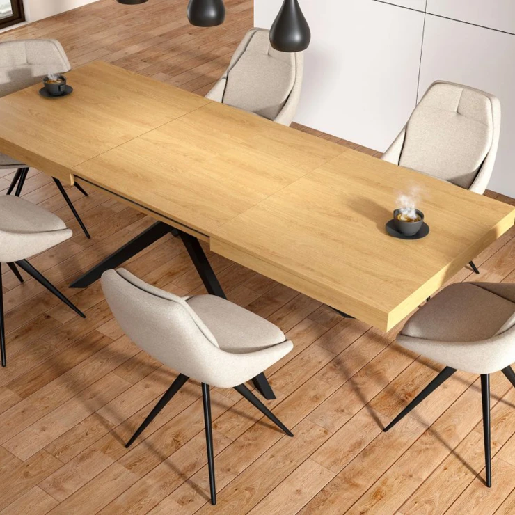 Matbord Ofroot Trä, Svart 160-240x90 cm