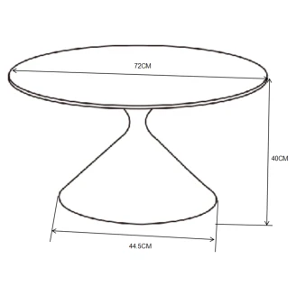 Soffbord <strong>Calceas</strong>  Vit Marmor, Svart Ø72 cm
