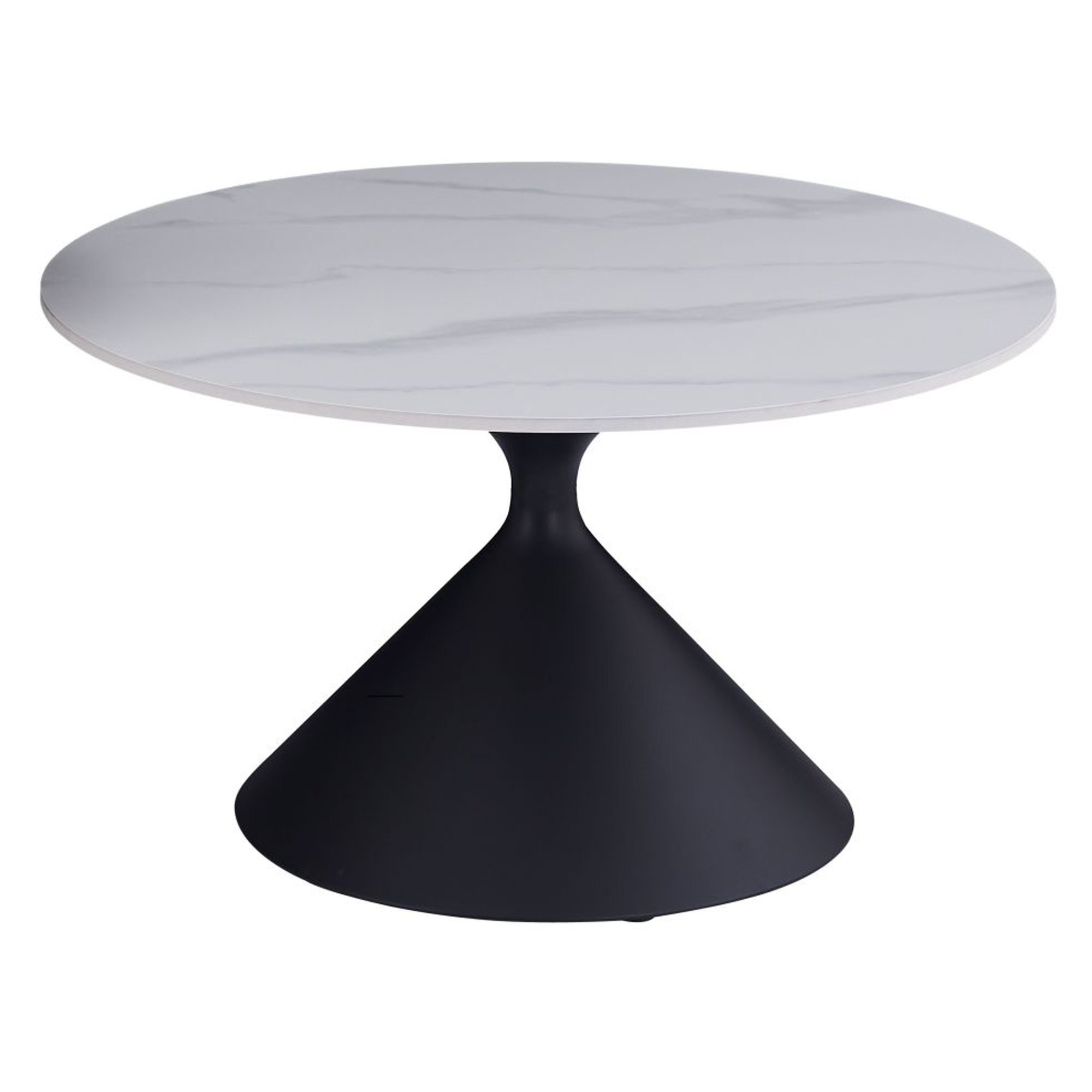 Soffbord Calceas Vit Marmor, Svart Ø 72 cm