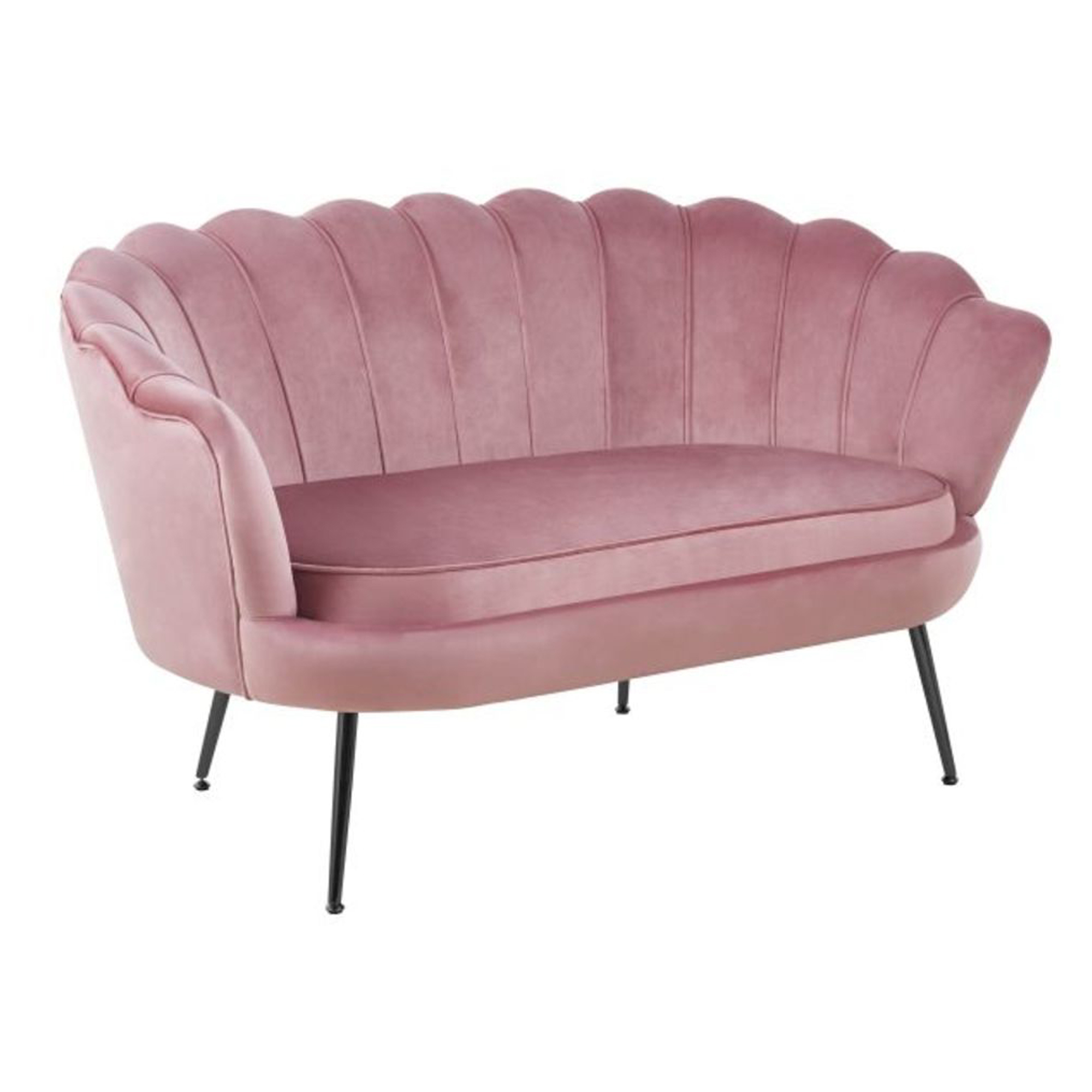 Soffa med Ben Svart Hightlands Rosa