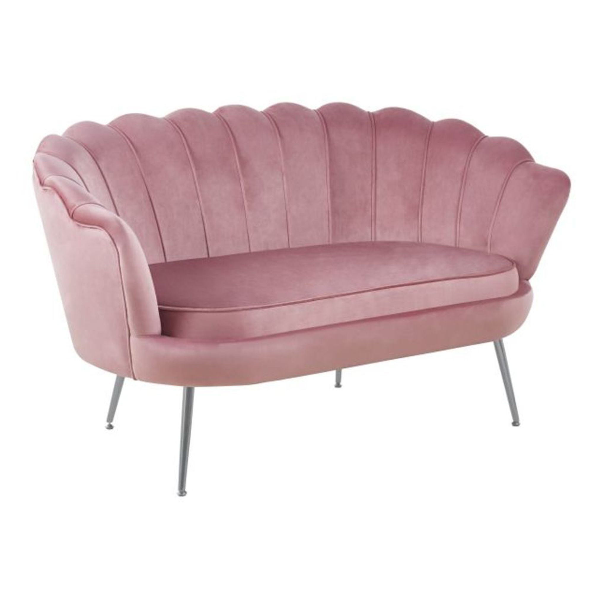Soffa med Ben Silver Hightlands Rosa
