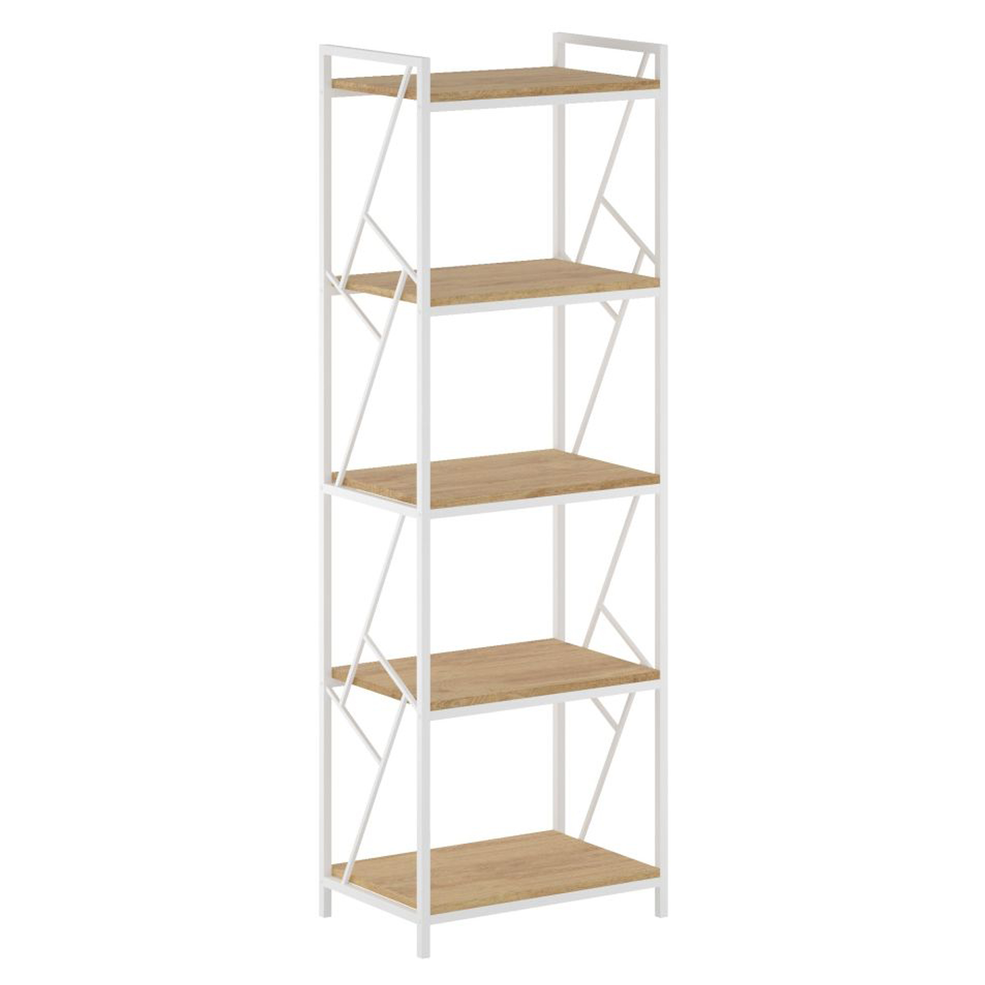 Hylla Voxwood Natur Ek, Vit 40x60x180 cm