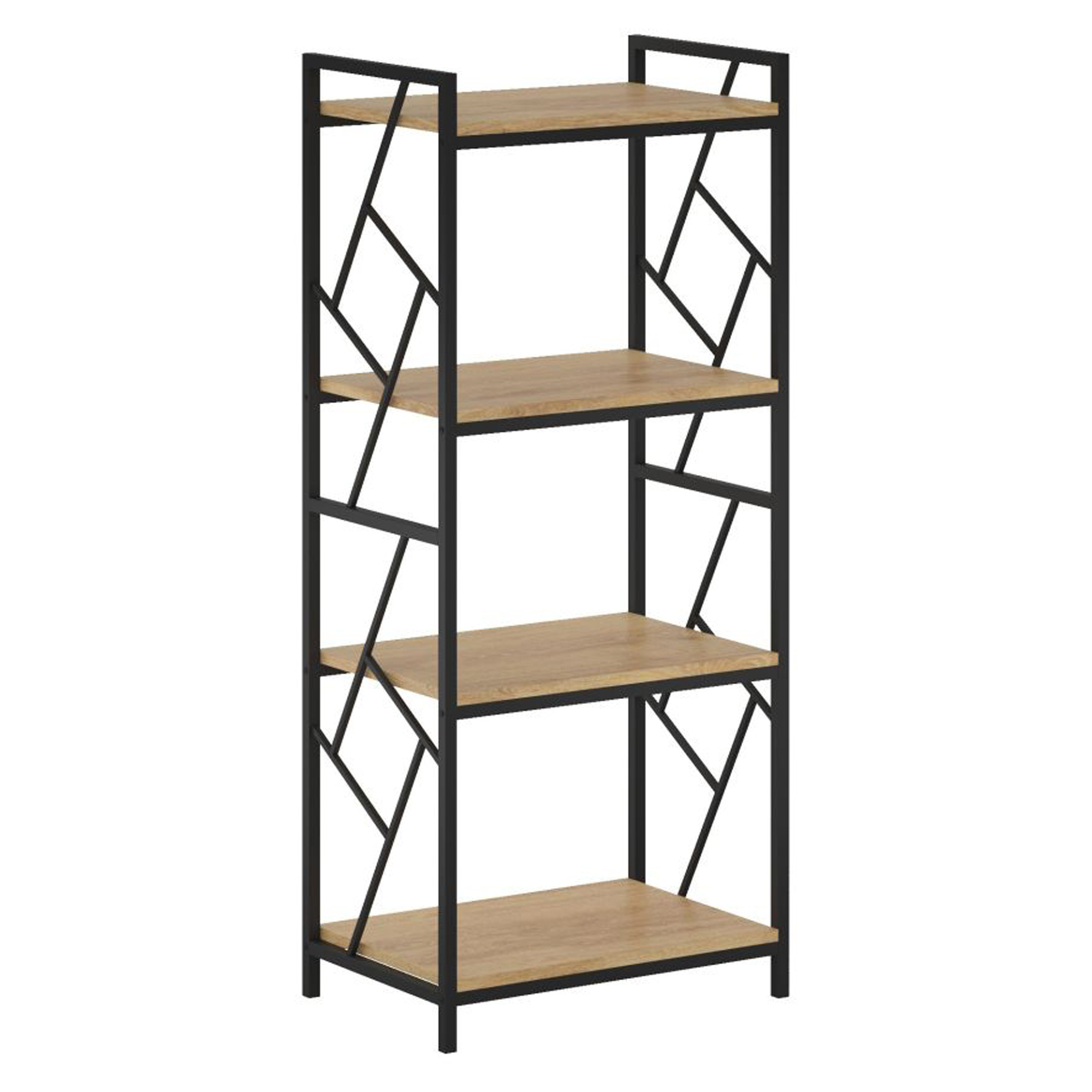 Hylla Voxwood Natur Ek, Svart 40x60x140 cm