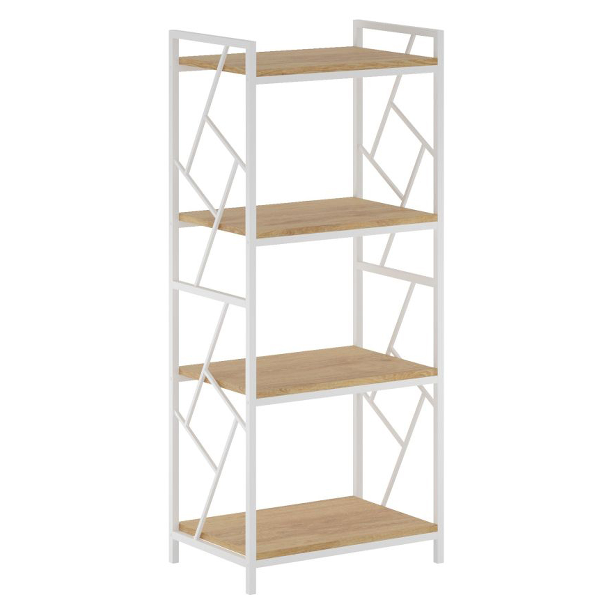 Hylla Voxwood Natur Ek, Vit 40x60x140 cm